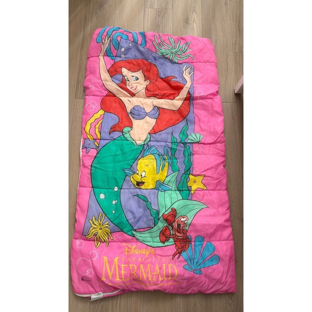 Disney The Little Mermaid Kids Sleeping Bag 30" X 56" 100% Polyester Pink Ariel